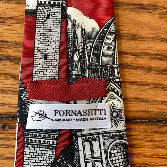 FORNASETTI SILK TIE, famous buildings of Italy, - Picture 5 of 5